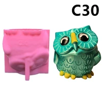 creative owl succulent flower pot silicone mold scented stone ornaments homemade ashtray flower pot pen holder handicraft gift