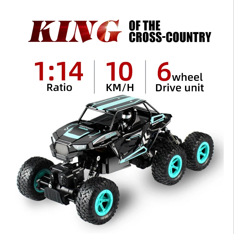 1:14 RC Cars Large Remote Control Car Rechargeable Six-Wheel Alloy Climbing Off-Road Vehicle Variable Speed Toy for Boys Gift enlarge