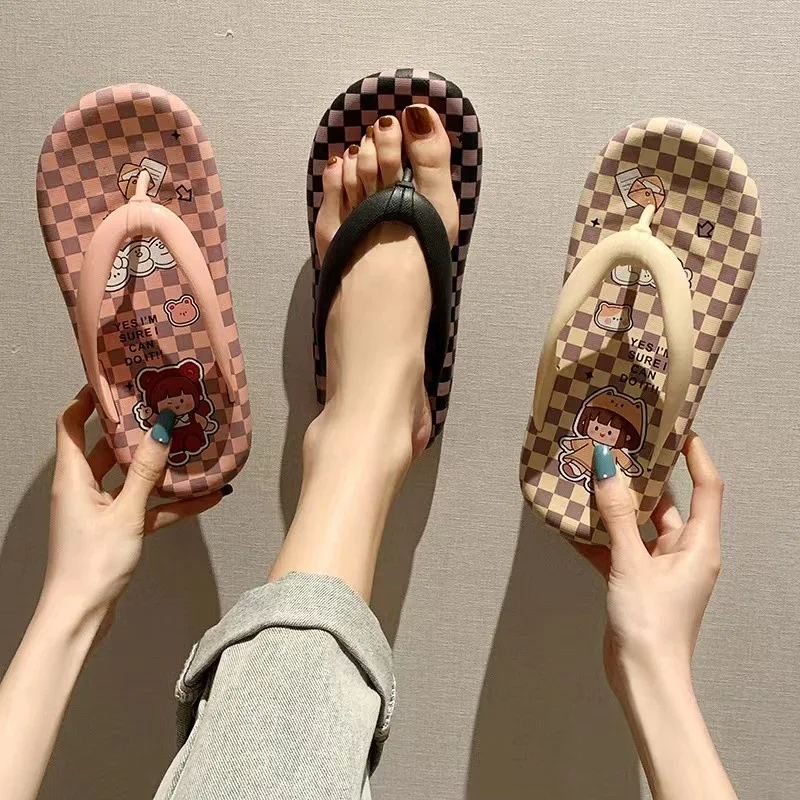 

2022 New Summer Cute Flat Flip Flops Women's Summer Fashion Platform Beach Beach Peep Toe Comfortable Slippers or Home Shoes