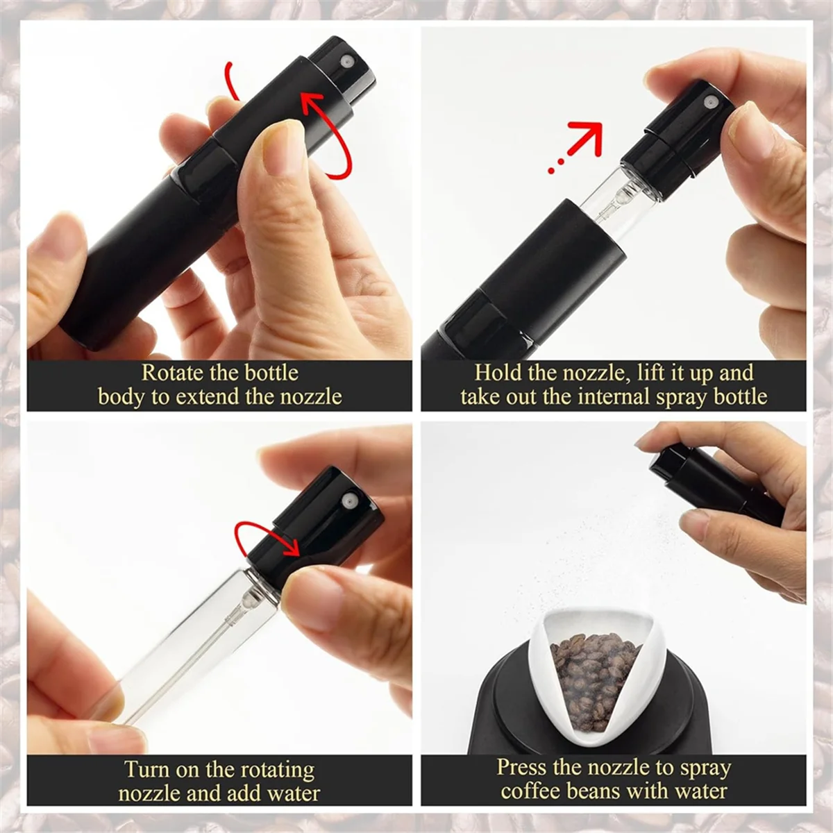 Зернистость кофейных зерен и RDT бутылка-распылитель ложка набор из 3 предметов