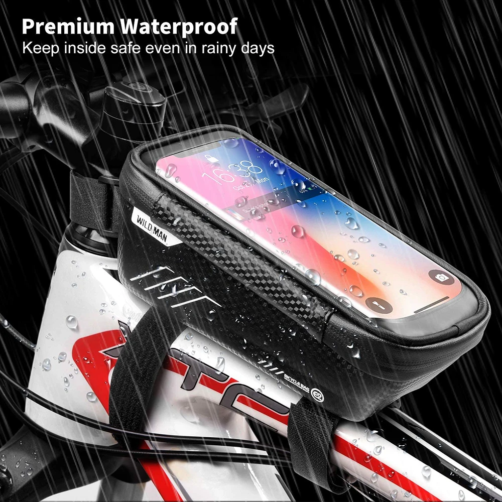 bike bicycle bag waterproof bike phone mount bag front frame top tube handlebar bag with touch screen holder case for bike free global shipping
