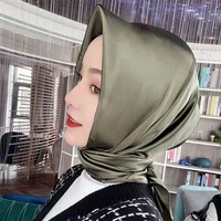 hijab scarf silk like satin scarf muslim ethnic style square scarf hijab scarf muslim fashion turban cap turbans for women