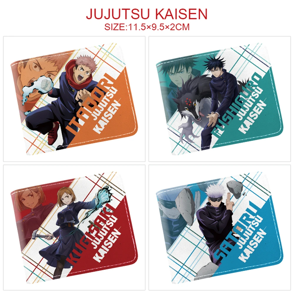 

Anime Jujutsu Kaisen Pu Wallet Bifold Coin Pocket Photo Credit Card Holder Teenager Boy Girl Casual Cartoon Cosplay Purses Gifts