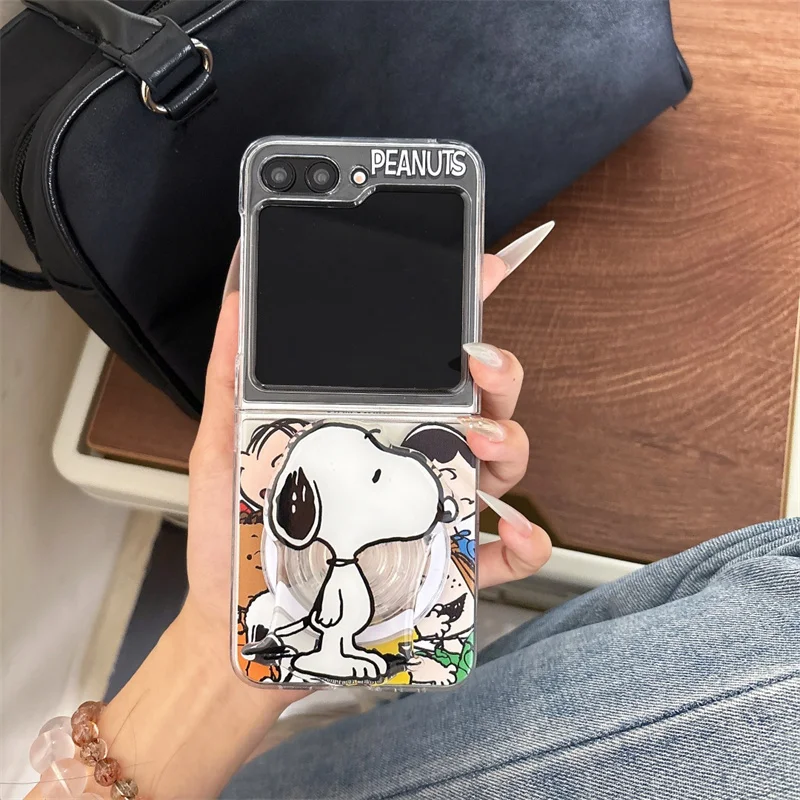 Забавный красочный чехол с сетчатым узором Charlie Brown Snoopy Magsafe для беспроводной зарядки телефона Samsung ZFlip 3 4 5 6 7 8, магнитный чехол (art.: 3920db5a19ab2) - 3920db5a19ab2