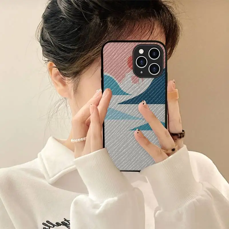 

Illustration cat Phone Case Hard Leather Case for iPhone 11 12 13 Mini Pro Max 8 7 Plus SE 2020 X XR XS Coque