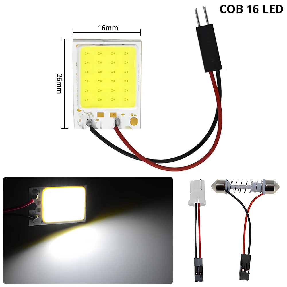 

1 шт. T10 C5W COB 16/24/36/48SMD белая автомобильная купольная лампа для чтения светодиодная внутренняя панель гирлянда парковочный номерной знак дверной светильник 12 В