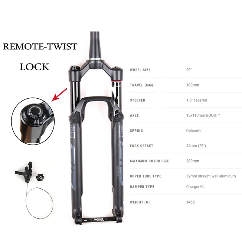 

SRAM ROCKSHOX SID SL SELECT MTB Bike 29 Wheel Fork 15X110mm Boost 1.5T Remote Lock Suspension Travel 100mm DebonAir Bicycle Part