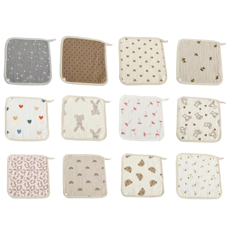 

H37A Baby Drooling Bib Newborn Cotton Bib Cloth Towel Bandana Drool Bibs Machine Washable Unisex for Infant Newborn Boy Girls