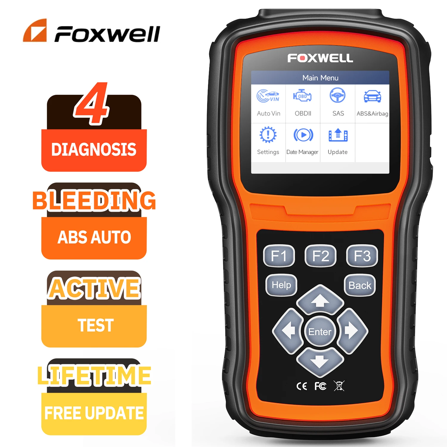 Сканер кодов Foxwell NT630 Plus OBD2, диагностические инструменты, двунаправленное тестирование двигателя ABS SRS OBD 2, Автомобильный сканер