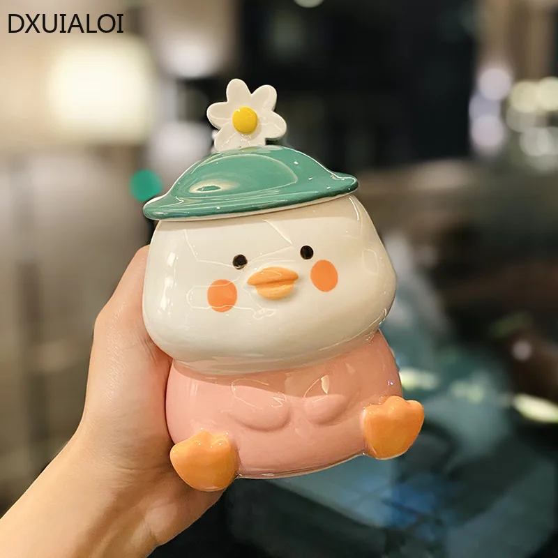 Креативная Милая керамическая чашка DXUIALOI с абстрактной уткой кружка для