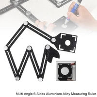 aluminum alloy multi angle ruler finder measuring ruler with right angle positioning perforated mold template tool izer locator