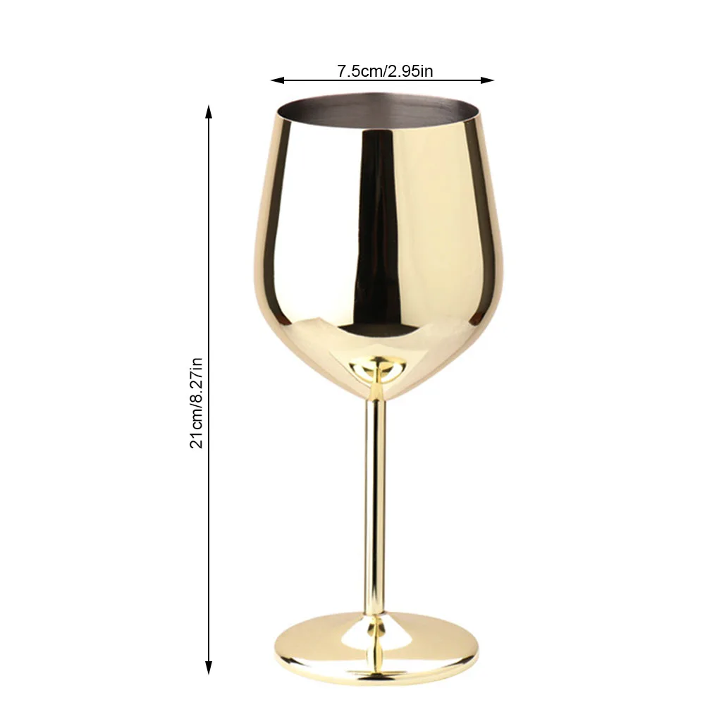 High Quality 500ml 304 Stainless Steel Single Layer Goblet Red Wine Glass Large-capacity Cocktail  Wine Glass Home Bar Tools images - 6