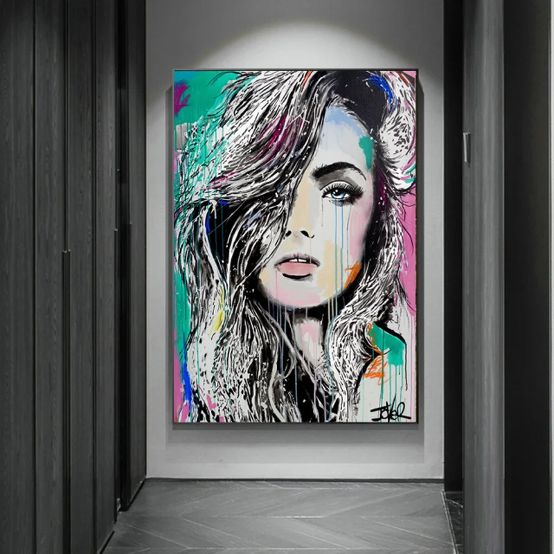

Modern Abstract Human Face Oil Painting Painting Print Poster Modern Graffiti Fashion Bedroom Living Room Wall Decoration Art