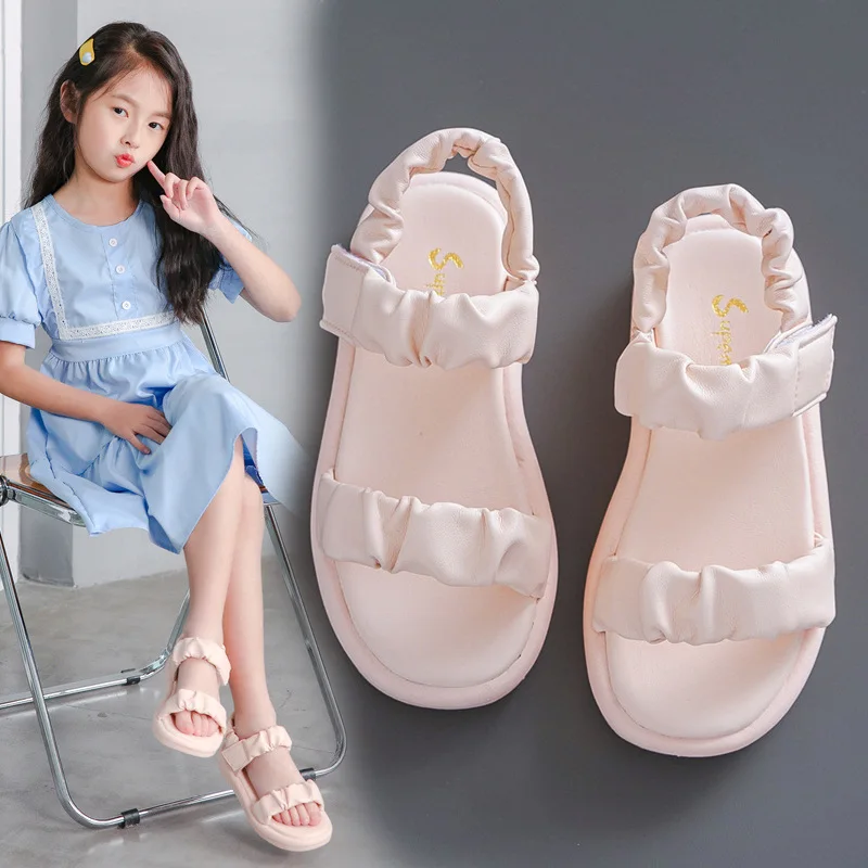 

2022 New Girls Sandals Sweet Soft Princess Sandals for Kids Comfortable Summer Fashion Children Beach Shoes 3 5 7 9 11 12 Years