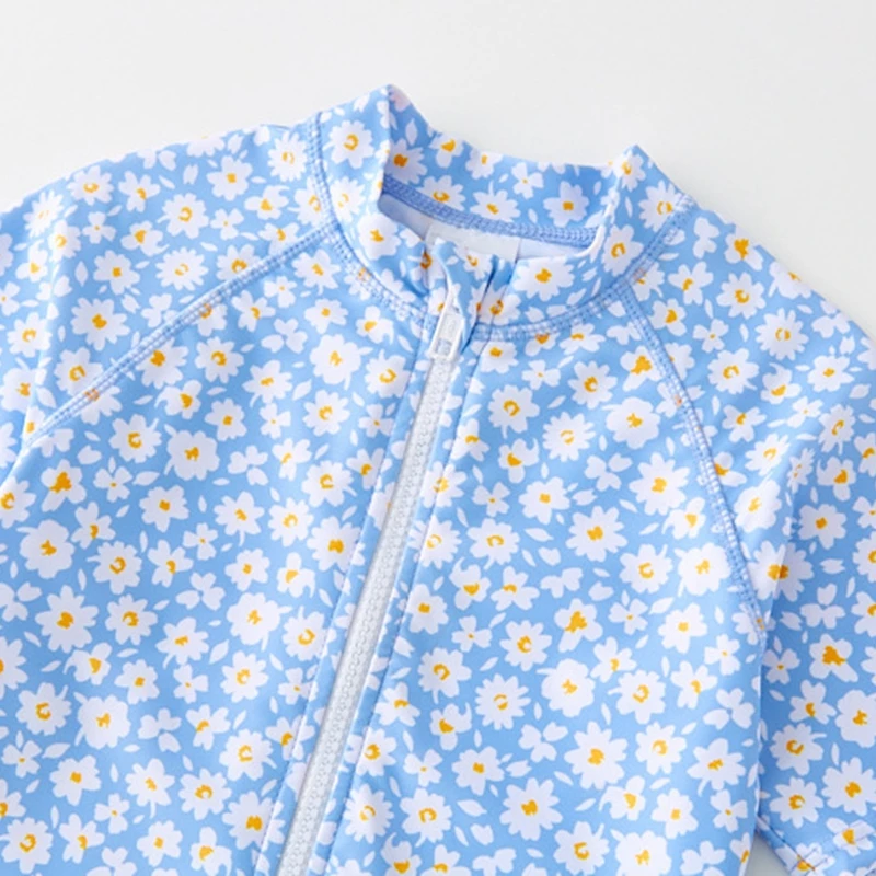 Swimsuit for Girls Floral Baby Girl Swimwear One Piece with Cap Infant Toddler Bathing Suit Kids Summer UPF50 Beach UV Clothes