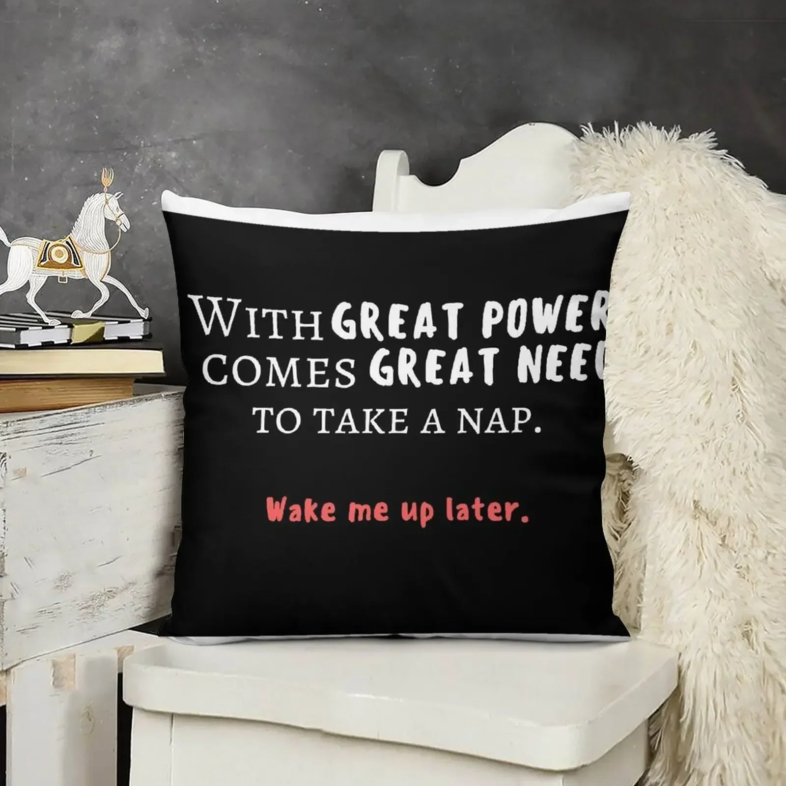 Декоративная подушка Nico &quotWith Great Power Comes Need to Take a Nap"
