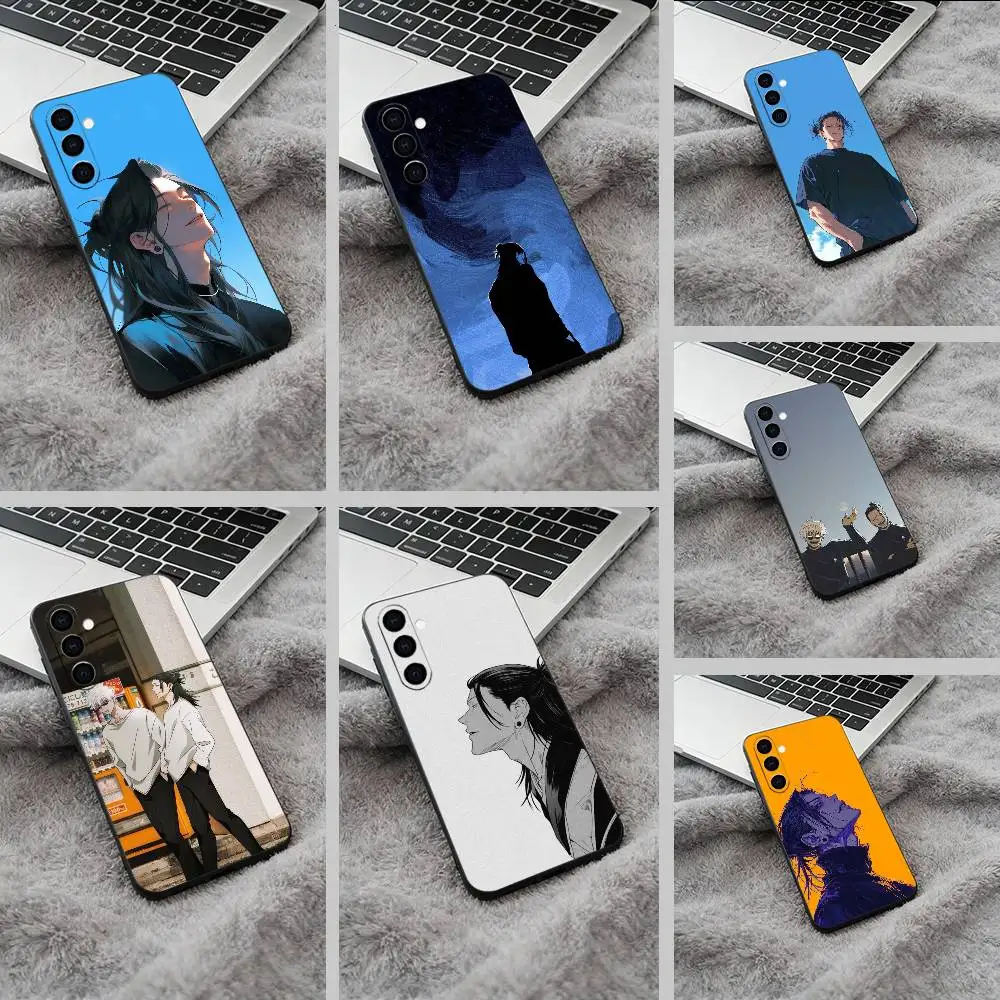 Фото Мягкий силиконовый чехол для телефона J-J-ujutsu Kaisen-S-uguru-Geto для Samsung Galaxy A73/A71/A72/A70/A53/A52/A51 - черный №1