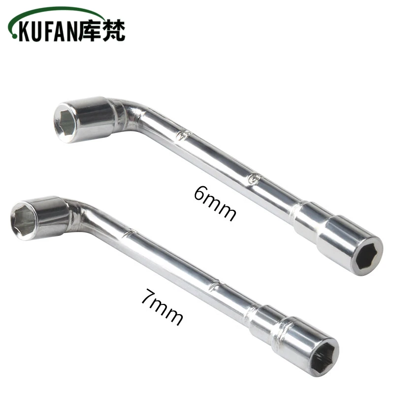 

KUFAN 6mm 7mm Hexagonal wrench L-shaped Screw Nut Wrench Sleeve Maintenance Tool Sleeve Wrench for Ender 3 E3D MK8 Nozzle