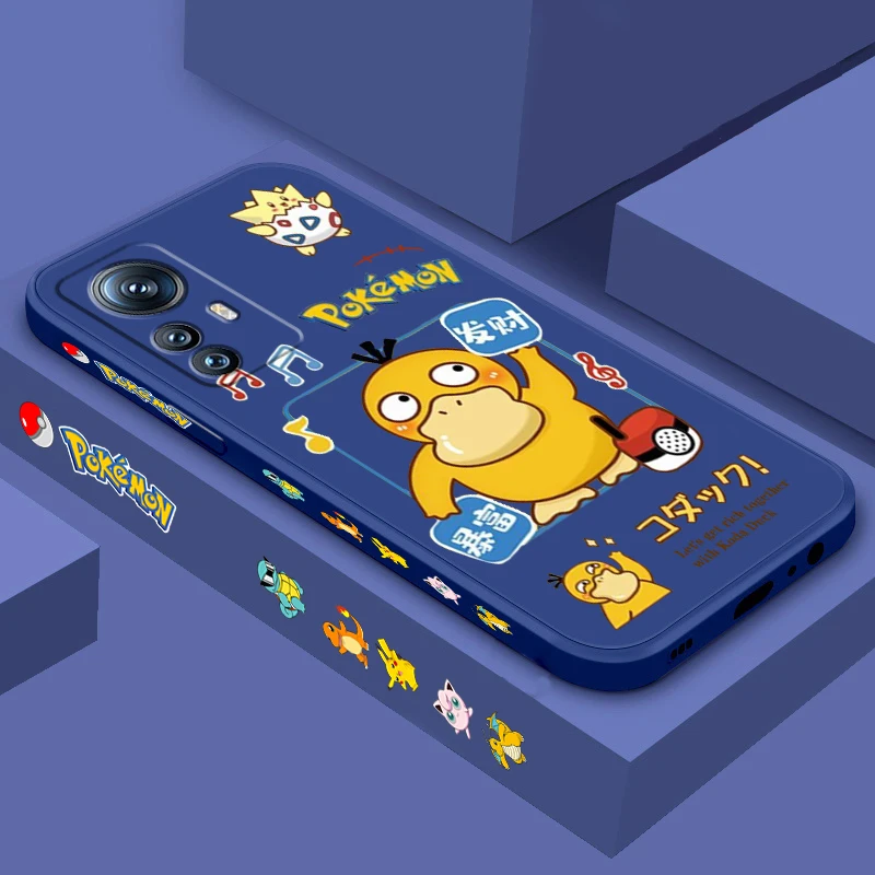

Pokemon Psyduck Art Cartoon Liquid Left Rope For Xiaomi Mi 13 12T 12 11T 11i 11 A3 10T 10 CC9E 9 Pro Lite Ultra 5G Phone Case