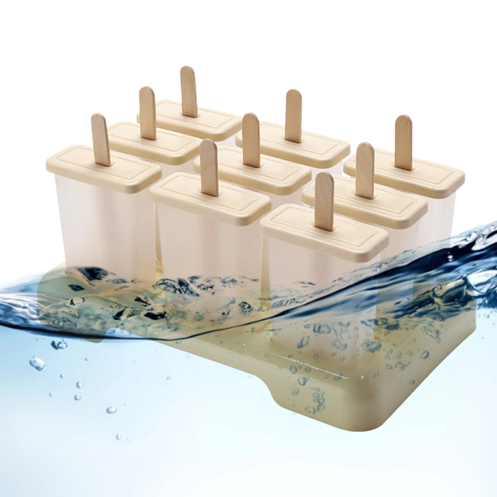 

9 Popsicle Molds With Sticks Long-Lasting Juice Yogurt Ice Cream Mould Ice Lolly Mould For DIY Dust-Proof With Cover Design Easy