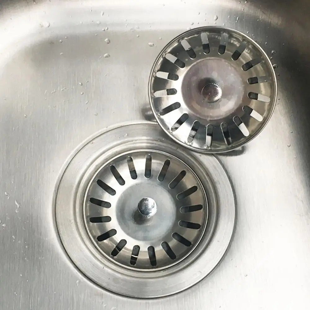 1pc Stainless Steel Kitchen Food Rice Sink Strainer Stopper Waste Plug Sink Filter Bathroom Sink bathtub Hair Colander Strainer