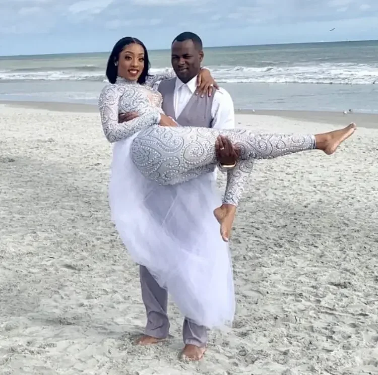 Идеальный подарок роскошный показ элегантный комбинезон с жемчугом и длинными