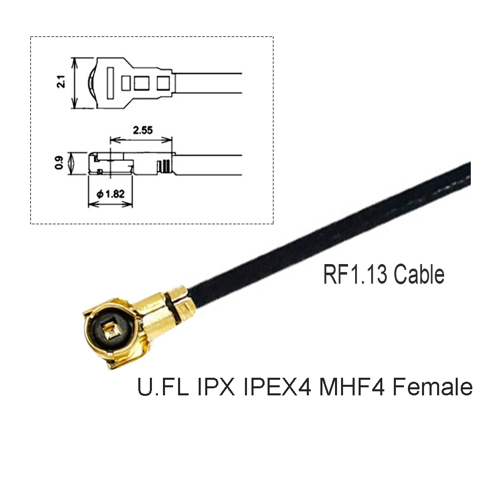 2 шт./лот F коннектор для u.FL/IPX/IPEX4 MHF4 Гнездовой Разъем Pigtail RF1.13 RF коаксиальный
