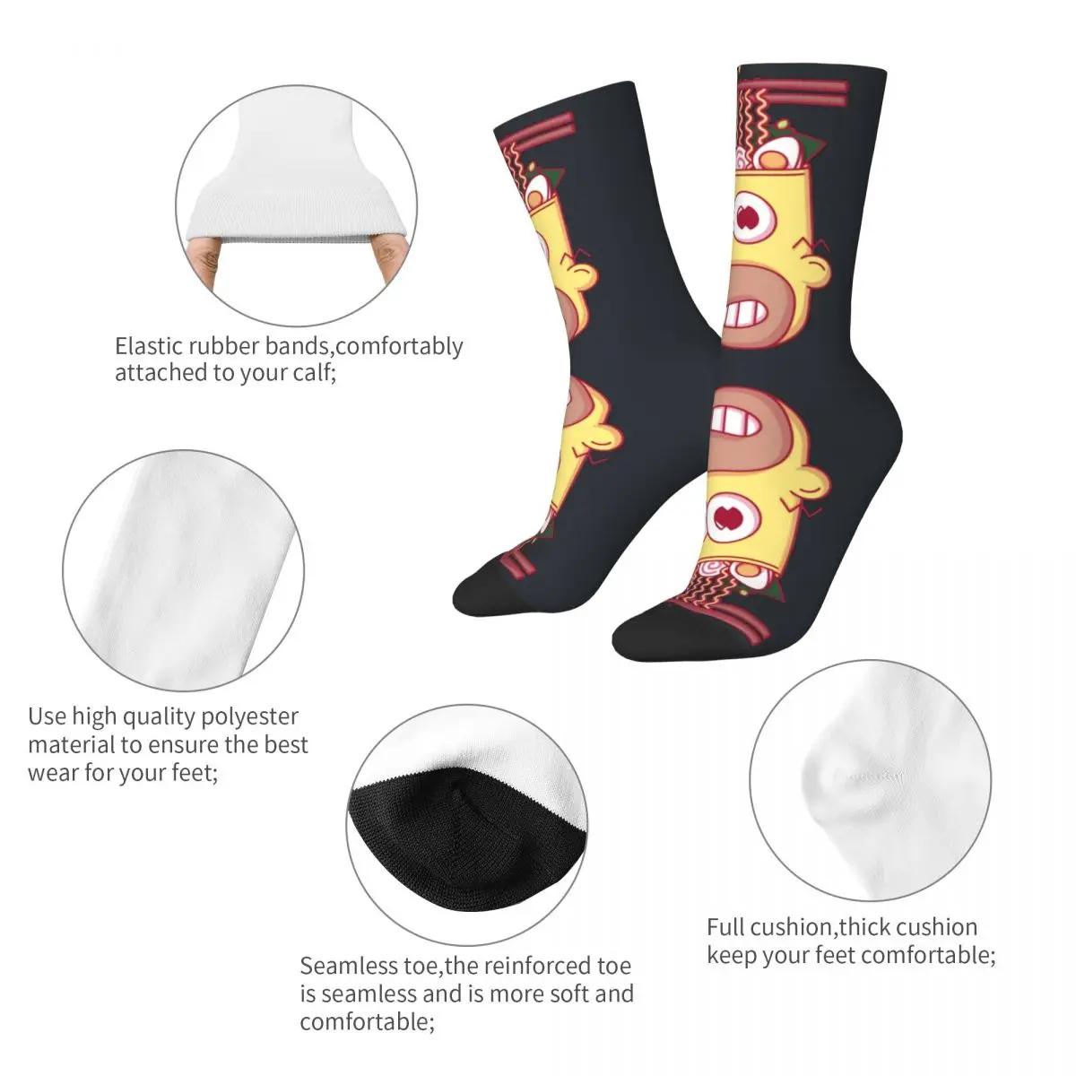 Tiki Crazy Mr Sparkle _amp_ Ramen Носки для мужчин Хип-хоп Винтаж The Simpsonss Бесшовные носки с