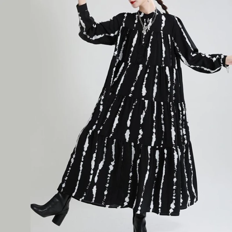 

Vestidos Femininos Elegante Soltinho Print Big Swing Design Sense Casual Wear Long Summer Clothing Dresses for Women 2023