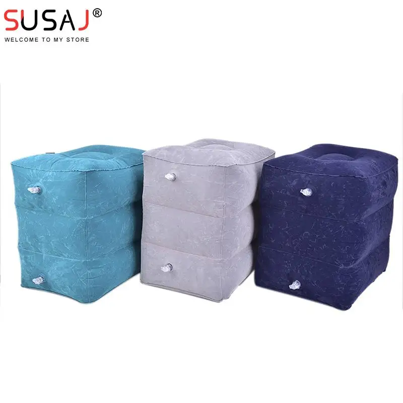 

Надувная дорожная подушка для ног, подушка для автомобиля, автобуса, самолета, подушка для ног с регулируемой высотой для взрослых и детей, П...