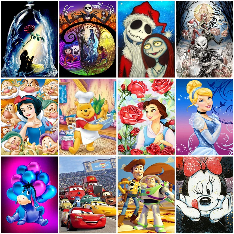 

Алмазная живопись Disney, мультяшный портрет, Круглая Мозаика, вышивка крестиком, искусство, украшение детской комнаты