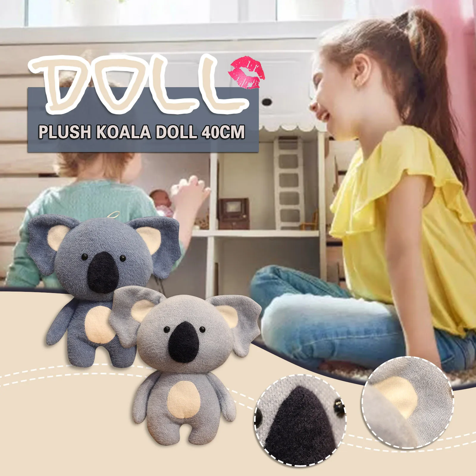 

Zoo Toy Animals Children Kola Simulation 40CM Kola Doll Cute Stuffed Gift Plush toy Screwdriver Toy Oldest Toy