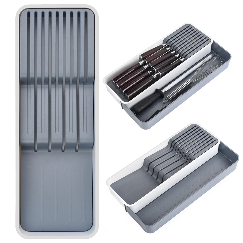 

Cutlery Storage Tray Knife Holder Spoon Fork Storage Box Expandable Tableware Organizer Plateau Knife Holder For Drawer Kitchen
