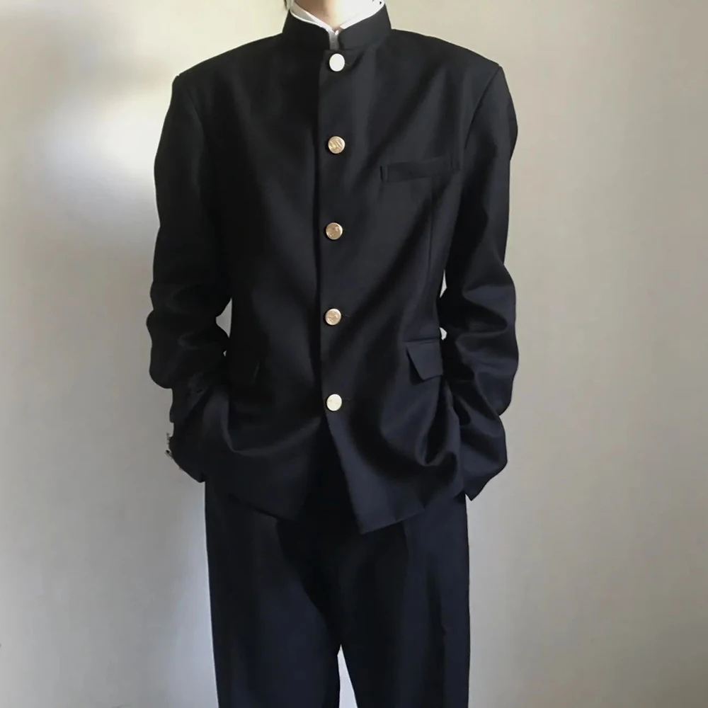 Japanese College Uniform Jacket Stand-up Collar Suit Jacket Top Men's Spring Summer College Wind Trend Men Coat School Uniform images - 6