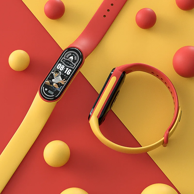 For Xiaomi Mi Band 7 6 5 4 3 Watch Silicone Solo Loop Wrist Two Color Strap Accessories Stylish XiaoMI band Belt Bracelet