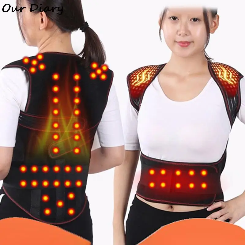 

Adjustable Tourmaline Self-heating Magnetic Therapy Waist Belt Lumbar Support Waist Back Support Brace Double Banded aja lumbar