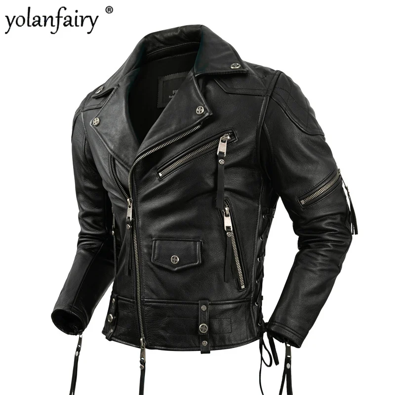 

2022 Mens Fashion Leather Jacket Slim Fit Turndown Collar Jacket Male Motorcycle Zipper Jackets Men Plus Size 5XL Chaquetas Sq9