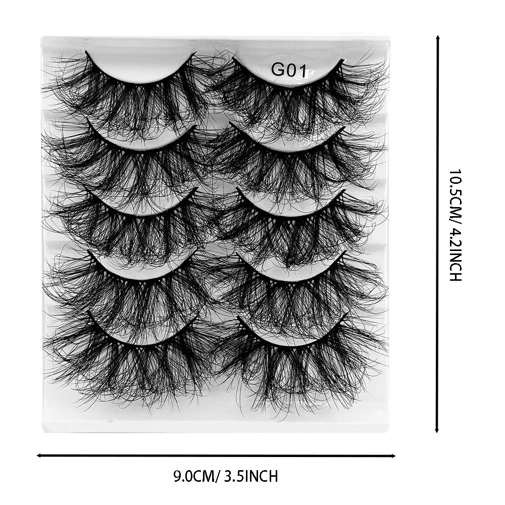5 пар 25 мм 8D накладные ресницы объемные искусственные тонкие натуральные