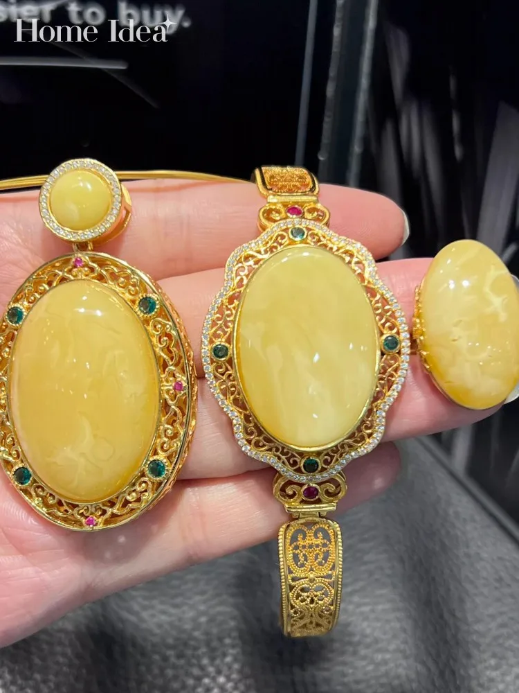 Роскошный женский стиль суда стерлинговое серебро 925 пробы натуральный пчелиный