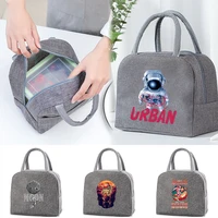 insulated lunch bag portable handbags astronaut canvas cooler bags thermal food dinner pack kids school travel picnic organizer