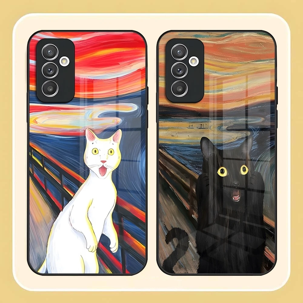 Munch Vintage Oil Painting Fine Art Phone Case For Samsung S24 Ultra S23 S22 S20 Fe S21 Plus A54 A34 A24 A53 A13 A16 Glass Cover