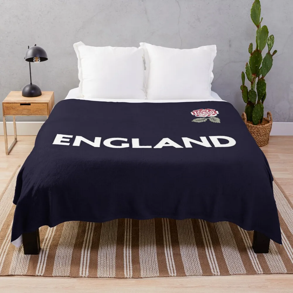 

England Rugby (2019 | Rose Crest) Lash Bed Fur Throw Fabric Plaid Chunky Knit Blanket Throw Blankets