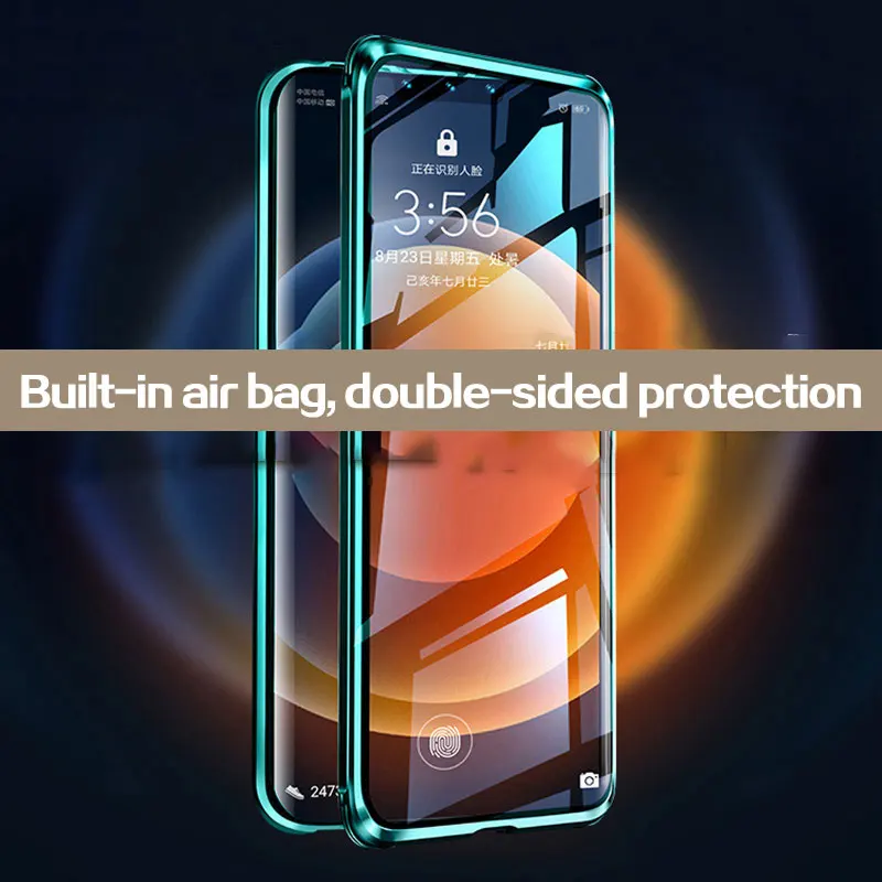 For Huawei Mate 50 Pro + Phone Case.New 360° Full Protection Magnetic Adsorption Glass honour Magic 3 SE 50 V40 30 P40 P30 cover