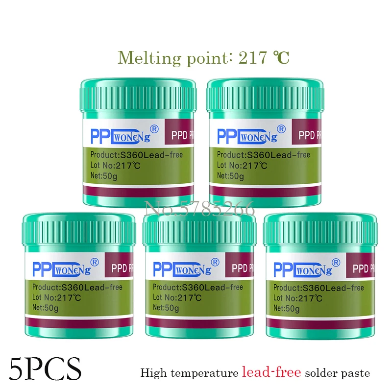 5 шт. PPD бессвинцовая паяльная паста низкосредняя высокотемпературная точка