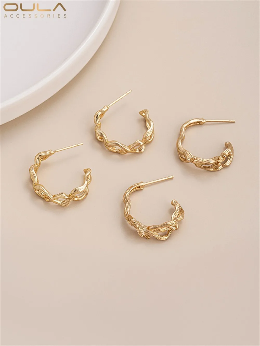 14 К сумка из настоящего золота модные индивидуальные креативные серьги C серебра