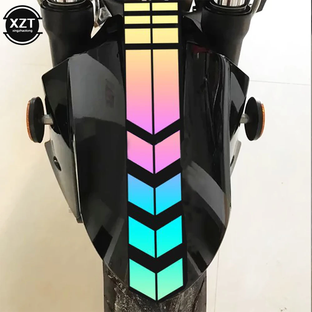 

Motorcycle Reflective Stickers Wheel on Fender Waterproof Safety Warning Arrow Tape Car Decals Motorbike Decoration Universal