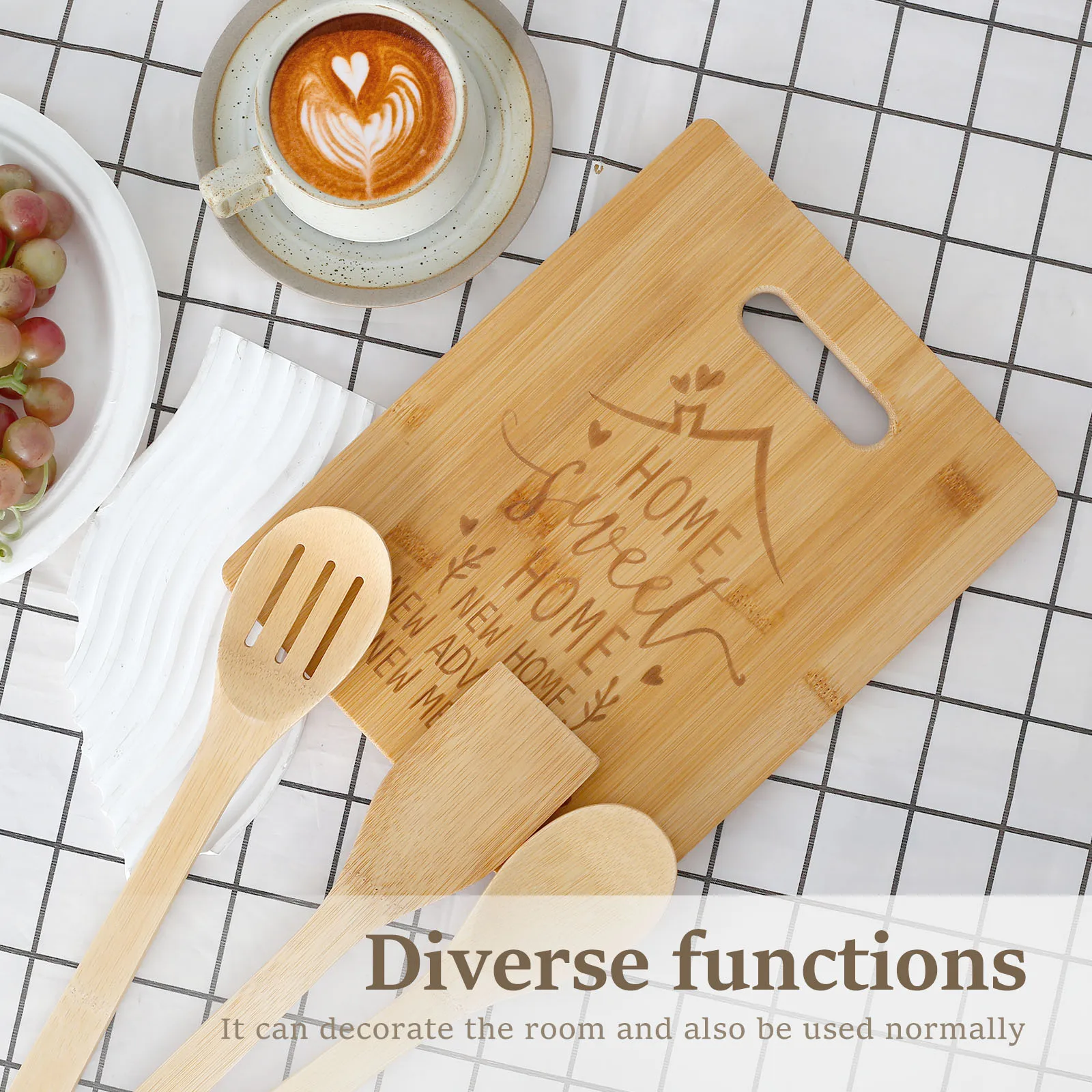 Набор разделочных досок и посуды бамбуковых кухонных принадлежностей