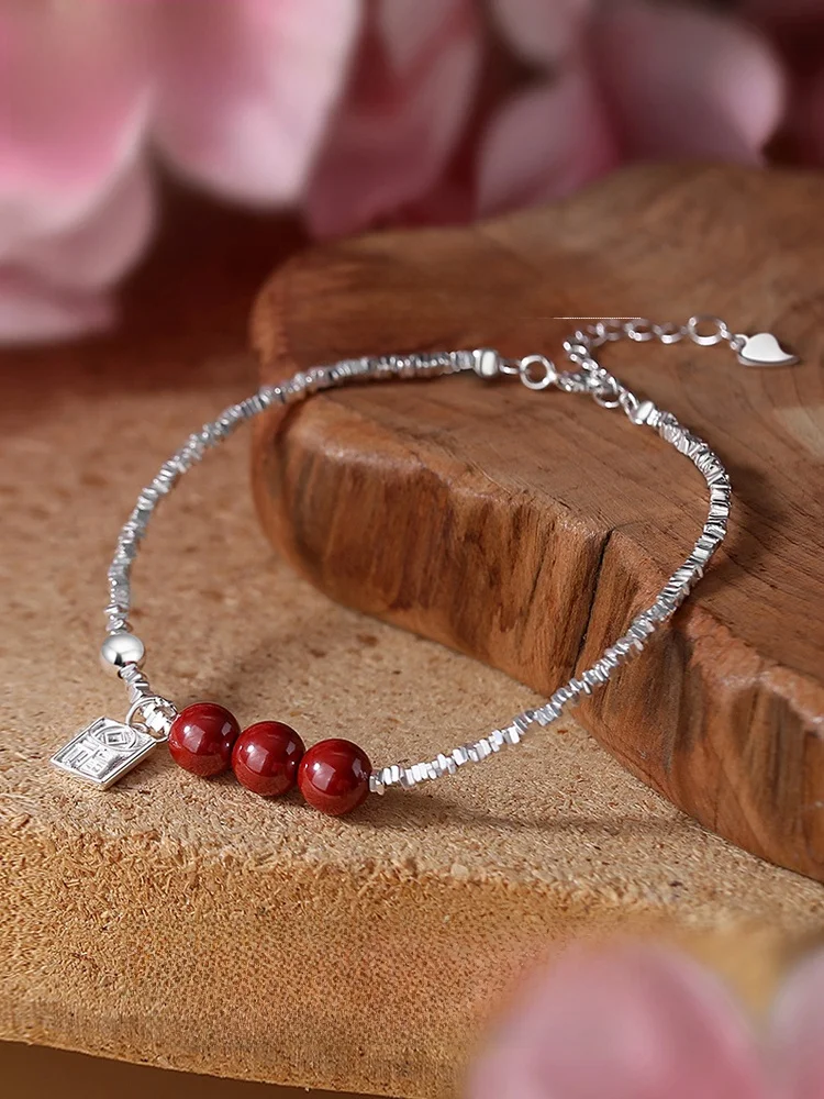 Сломанный серебряный браслет женский легкий роскошный изысканный из