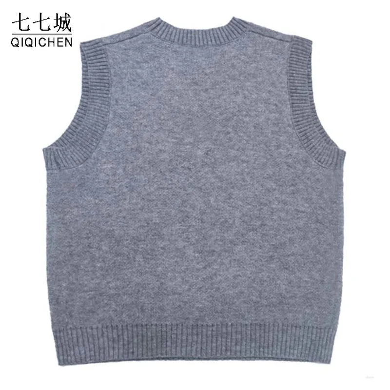 Жилет вязаный для мужчин и женщин Безрукавка вязаная с мультяшным рисунком утки