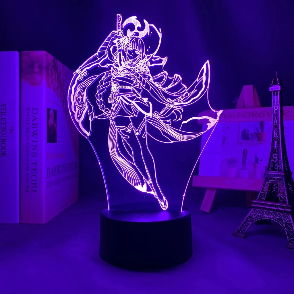 

Led Lamp Genshin Impact Raiden Shogun for Kid Bedroom Decoration Birthday Gift Genshin Impact Baal Led Night Light Game